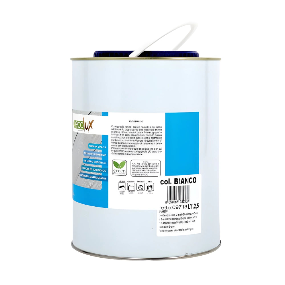 Ecolux sottosmalto acrilico fondo riempitivo legno bianco *** formato 2.5 lt, confezione 1