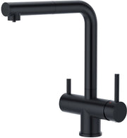 3 vie cucina con doccia, rubinetto cucina 360° girevole, miscelatore 3 vie, rubinetto acqua potabile con 2 maniglie, rubinetto vasca 3 in 1, nero matte