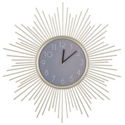 Orologio da parete in metallo MDF dorato e grigio da 45 cm con numeri arabi rotondi decorativi da soggiorno