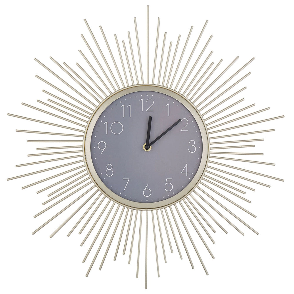 Orologio da parete in metallo MDF dorato e grigio da 45 cm con numeri arabi rotondi decorativi da soggiorno