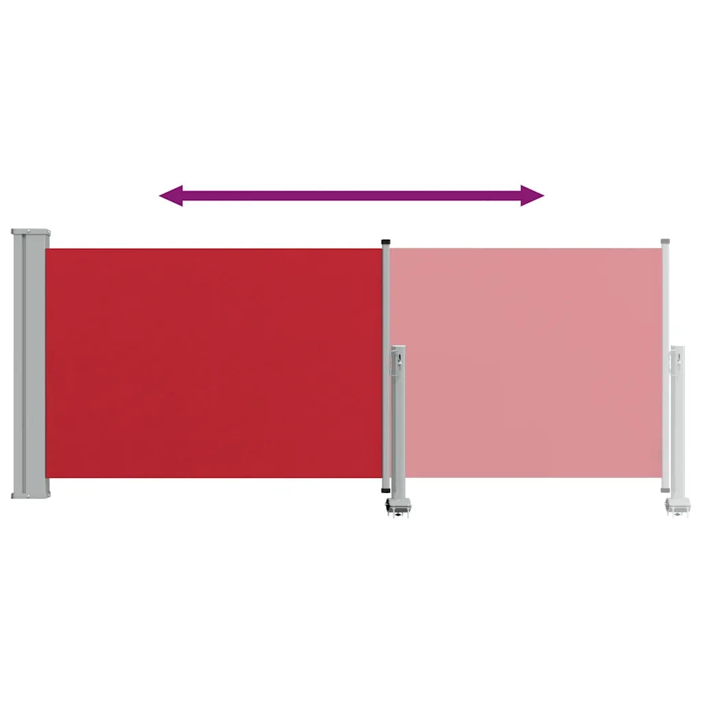 Tenda Laterale Retrattile per Patio 100x300 cm Rossa 48342