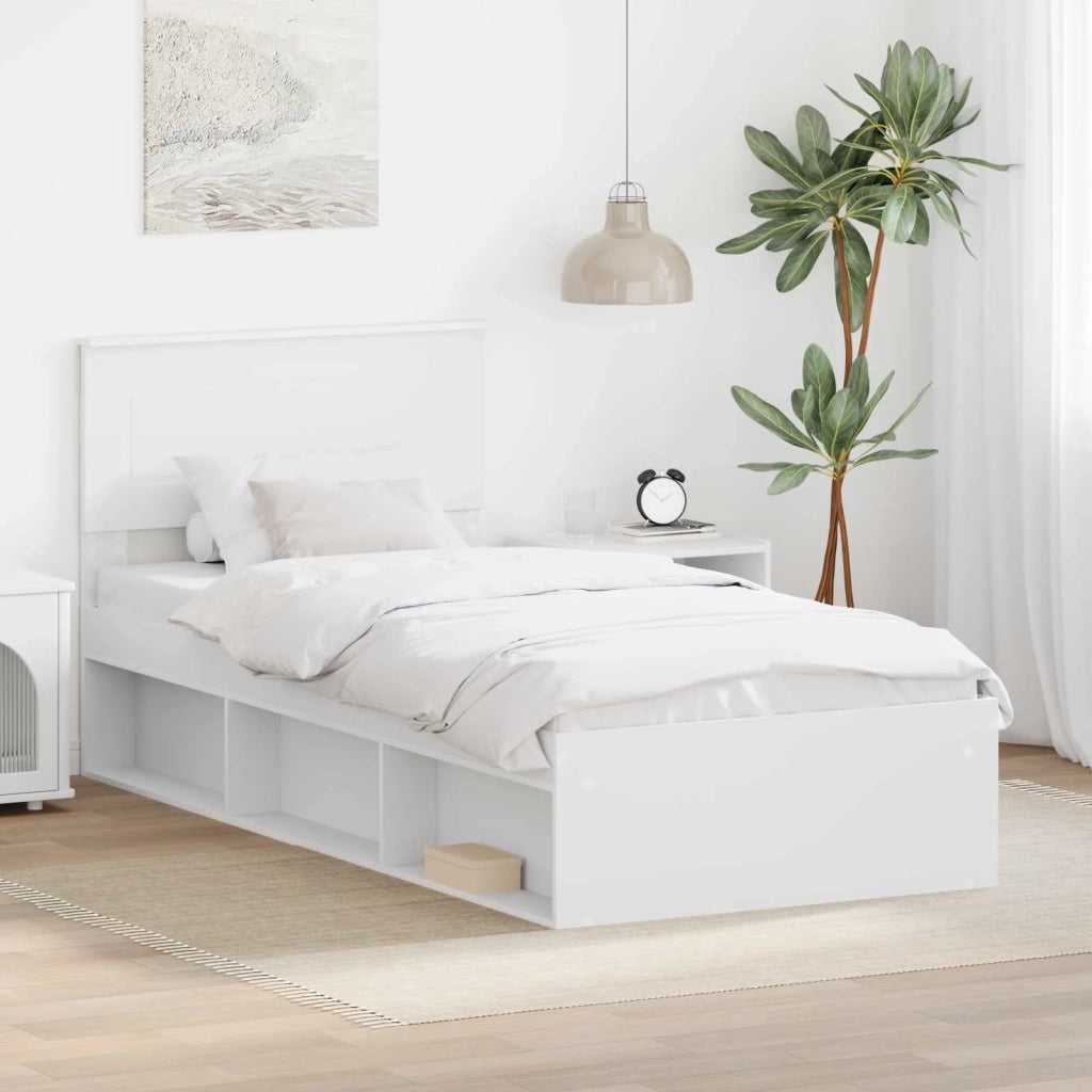 Struttura del letto Bianco 75 x 190 cm Legno multistrato