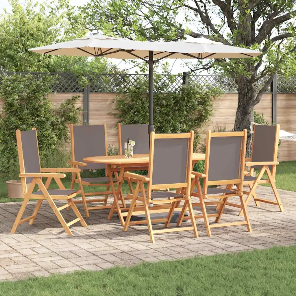 Set da Pranzo per Giardino 7 pcs Antracite