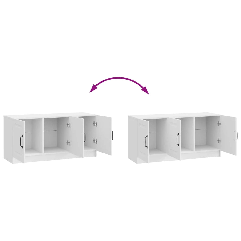 Mobile TV-Credenza per TV Bianco Lucido 99 x 34,5 x 47 cm Legno ingegnerizzato 268556