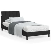 Letto con Materasso-Struttura Letto con Materasso Hanko Nero 90x200 cm in Velluto