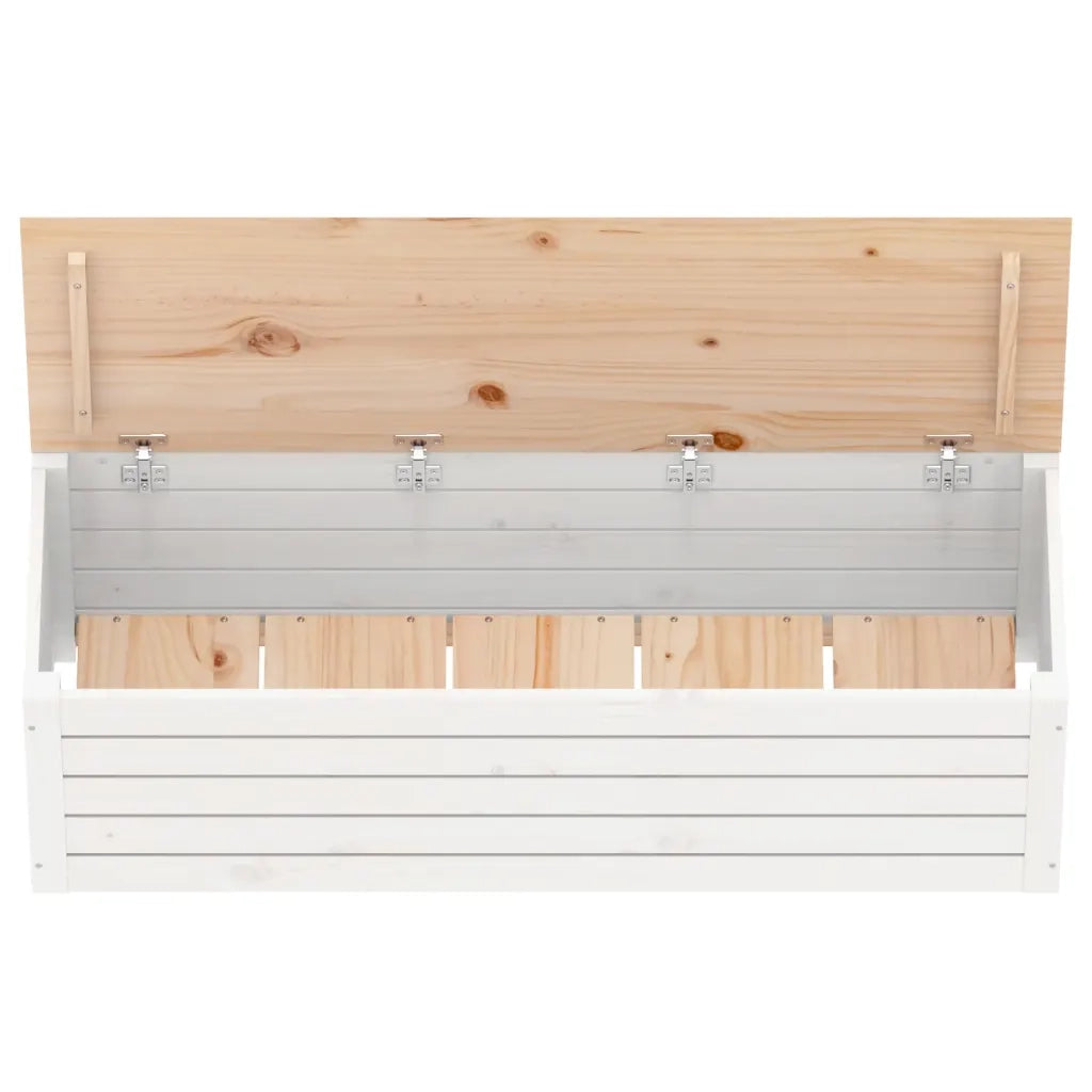 Contenitore Portaoggetti Bianco 109x36,5x33cm Massello di Pino cod mxl 62556