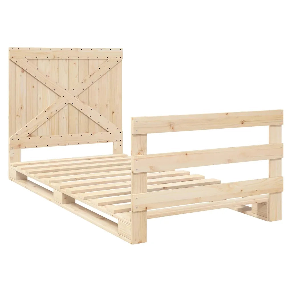 Giroletto con Testiera 100x200 cm Legno Massello di Pino 3281575