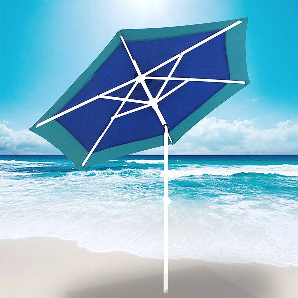 Ombrellone Mare Spiaggia Giardino Acciaio Grande 210cm con Custodia Bicolore