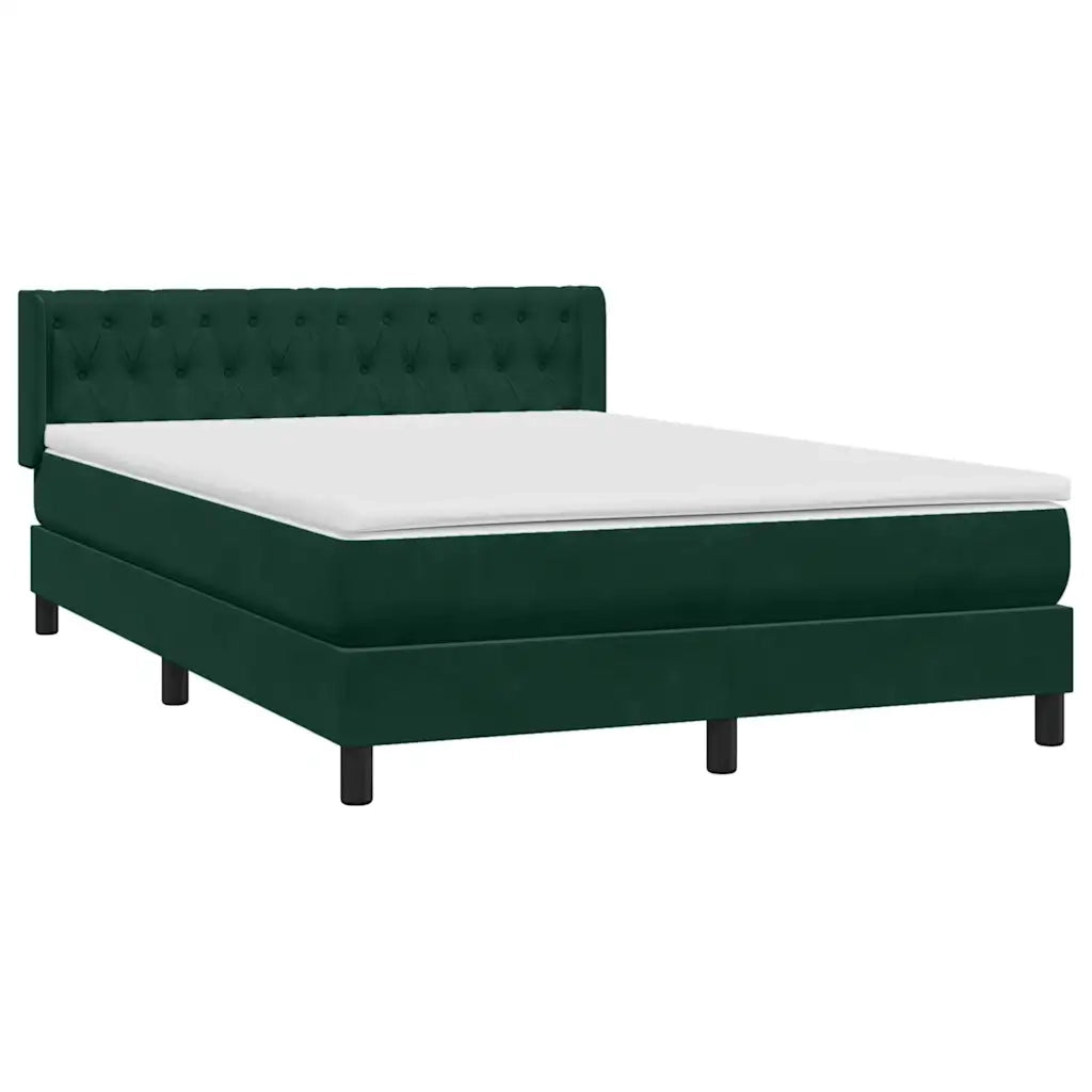 Giroletto a Molle con Materasso Verde Scuro 160x220 cm Velluto 3318414