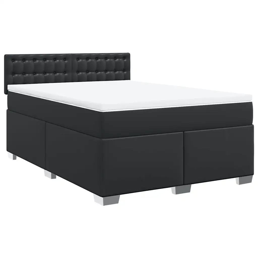 Giroletto a Molle con Materasso Nero 160x200 cm in Similpelle 3288428