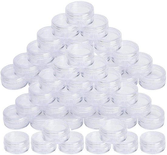 Cosmetici in boccette trasparenti 100 pezzi - 5 g - con cappuccio a vite - riutilizzabili - sicuri e robusti - contenitori