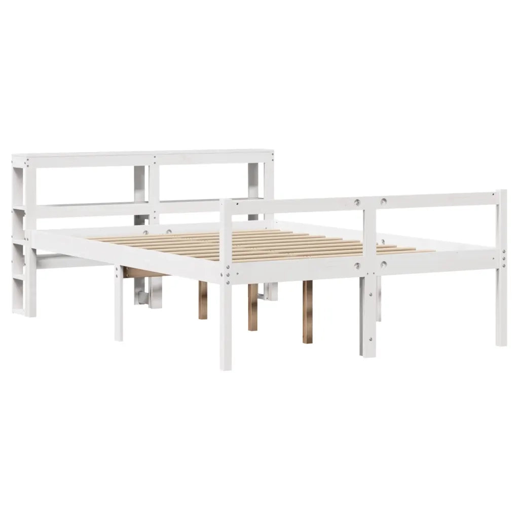 vidaXL Letto Anziani con Testiera Bianco 160x200cm Legno Massello Pino