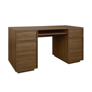 Scrivania effetto legno con 2 ante e 2 cassetti, 140cm, noce