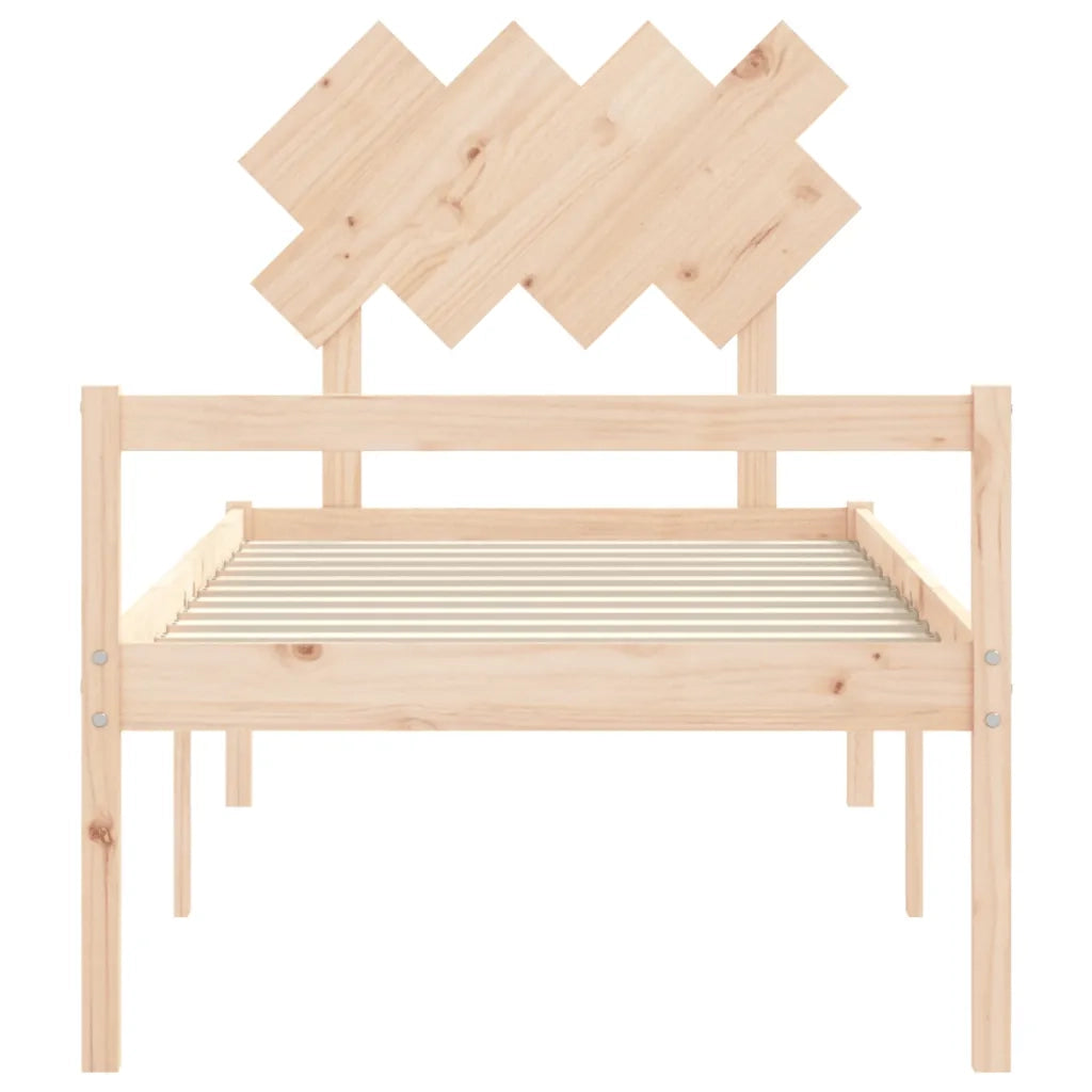 Letto per Anziani con Testiera Single in Legno Massello 3195511
