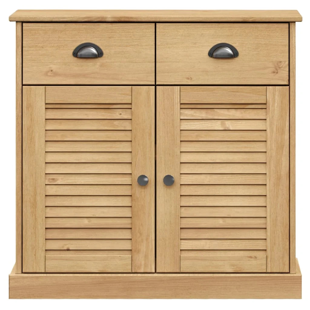 Buffet credenza cassettiera mobiletto mobile contenitore organizer per cucina soggiorno salotto con cassetti 78 x 40 x 75 cm legno di pino massiccio marrone 02_0030139