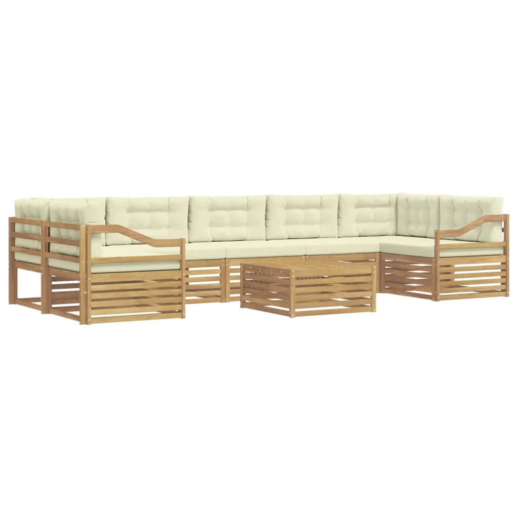 Set di divani da esterno 8 pz Bianco e Crema 3390220
