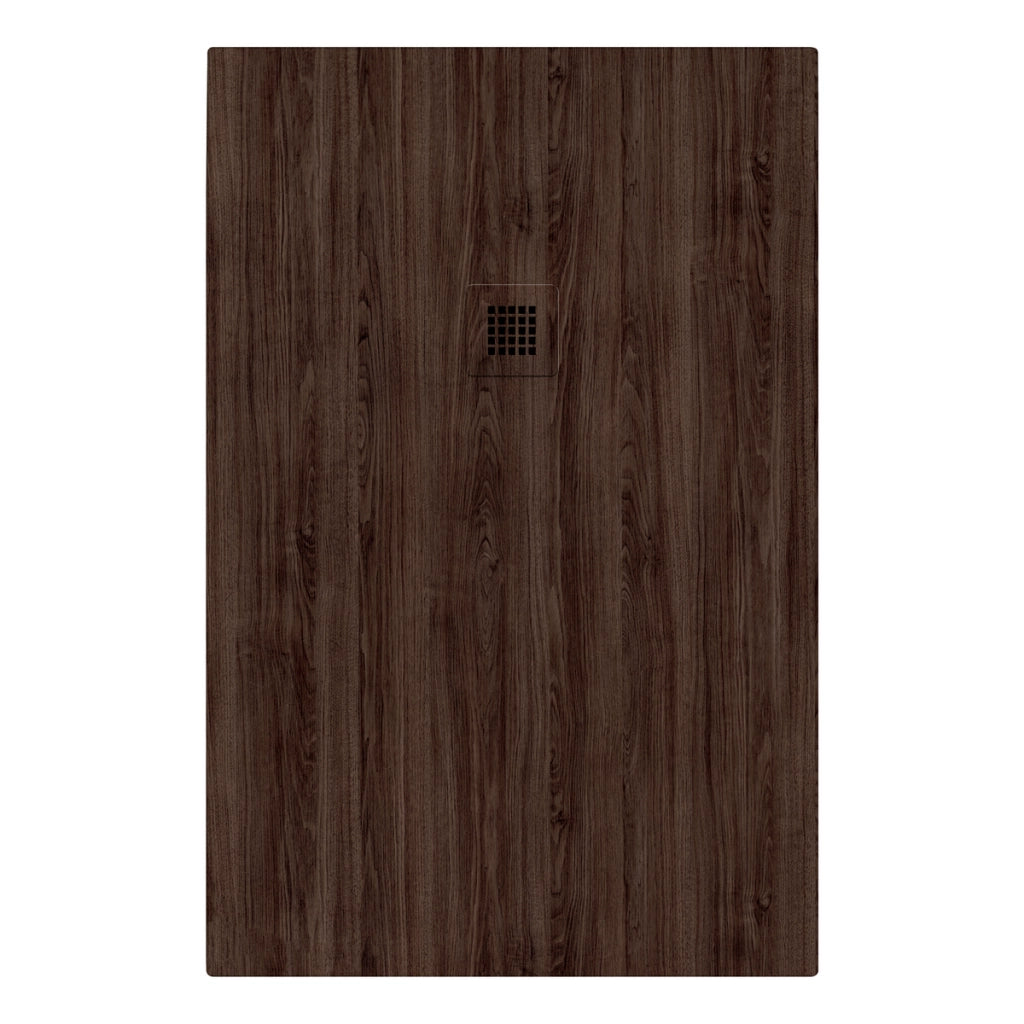 Piatto doccia in marmoresina 100x70 cm effetto legno noce scuro CAIRO