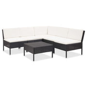 Set di mobili da giardino 6 pz con cuscini in poly rattan nero 02_0016915