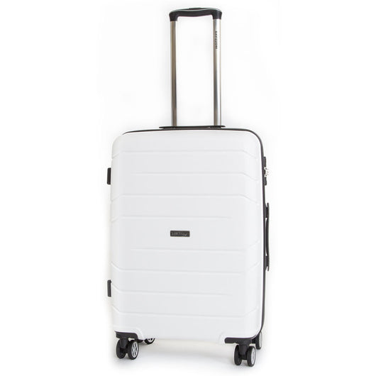 Trolley Valigia Media Rigida in Polipropilene 4 Ruote TSA Ravizzoni Michelangelo Bianco