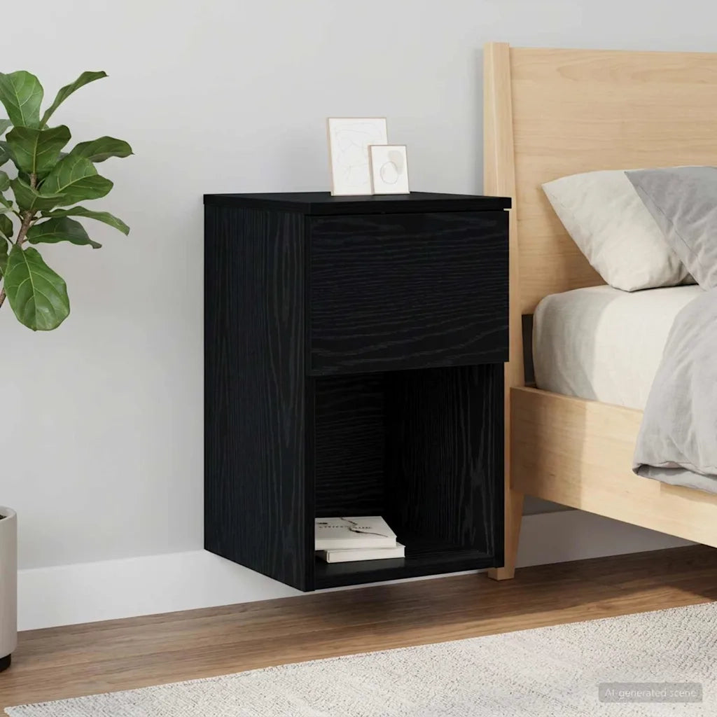 Armadietto per letto 2 pz Rovere Nero 29 x 31,5 x 49 cm CFW4179590
