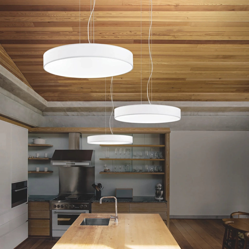 Set Up Paralume Cilindro D70 H09 Bianco Tessuto - Ideal Lux Collezione SET