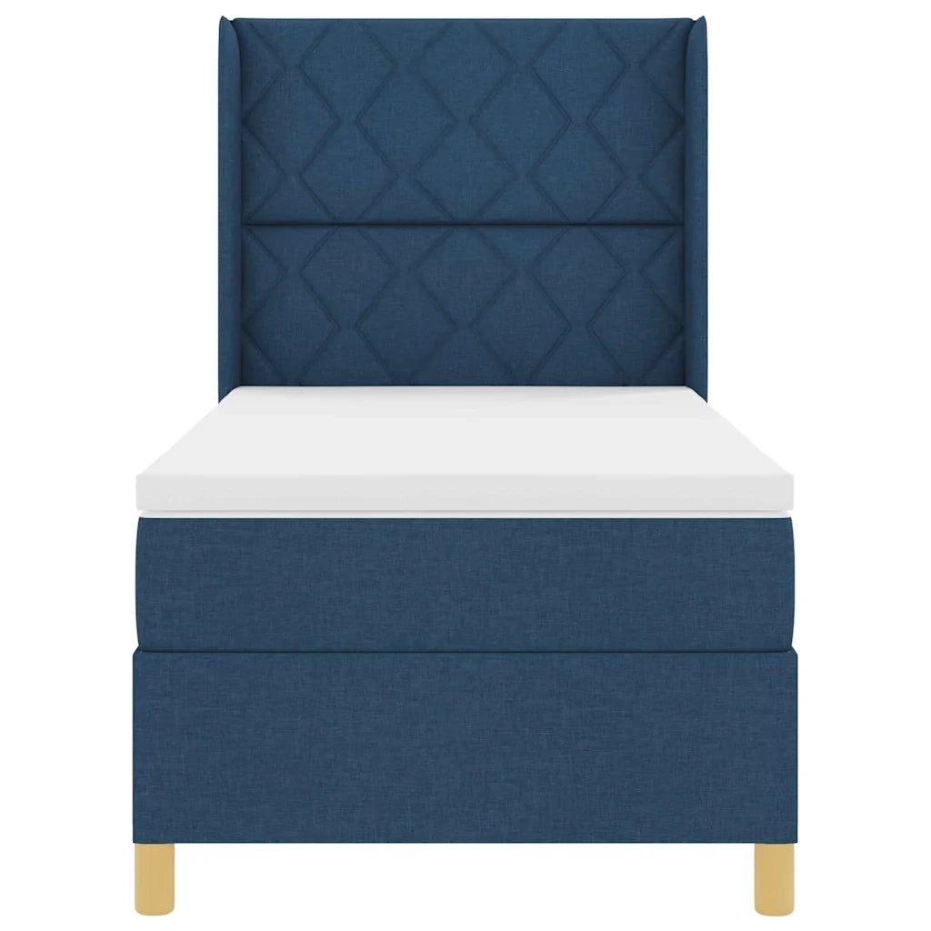 Letto a molle con materasso Blu 90 x 190 cm Tessuto 3343734