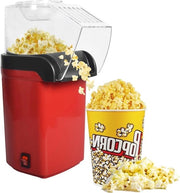Popcorniere elettrica mini 1200 W per uso domestico - facile e salutare - inclusa mais da popcorn - popcorn dolce - cucchiaio per mais - video case - feste natalizie
