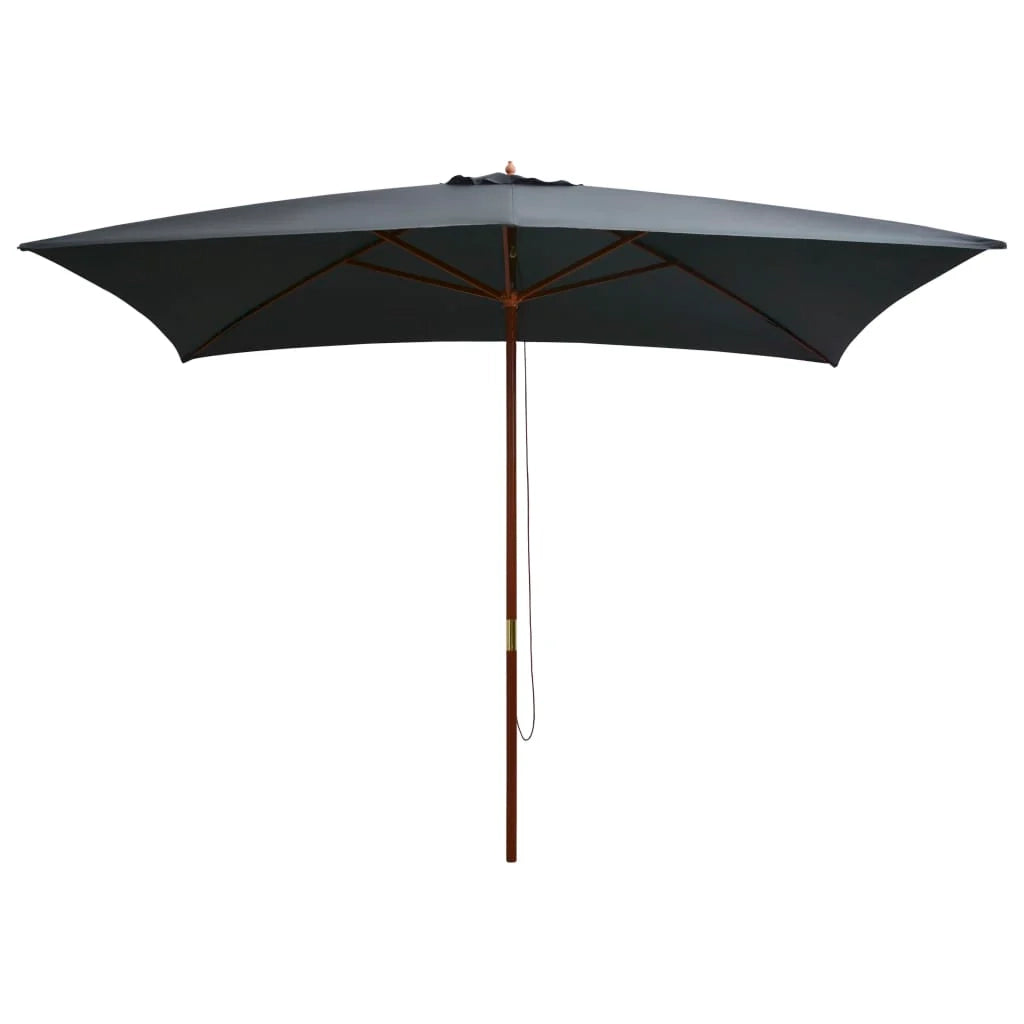 Ombrellone da esterno con palo in legno 200 x 300 cm antracite 02_0008244