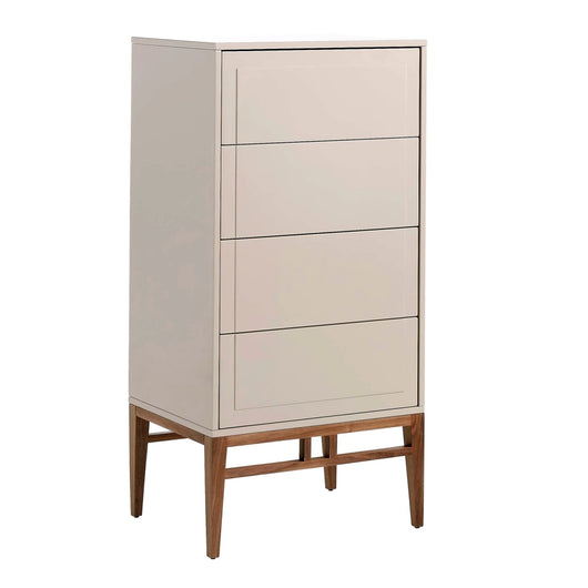 Chiffoniera in legno beige e noce