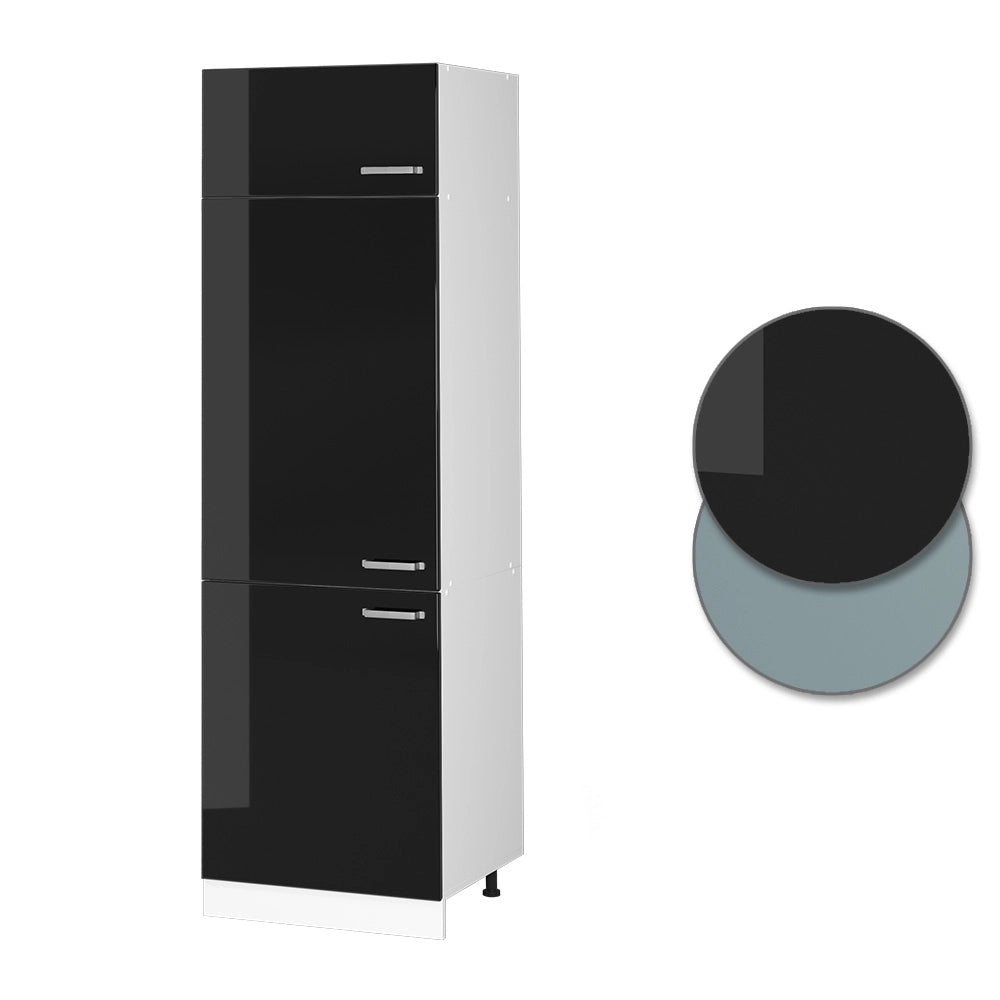 Vicco Dispensa universale Nero lucido 60 cm con porte