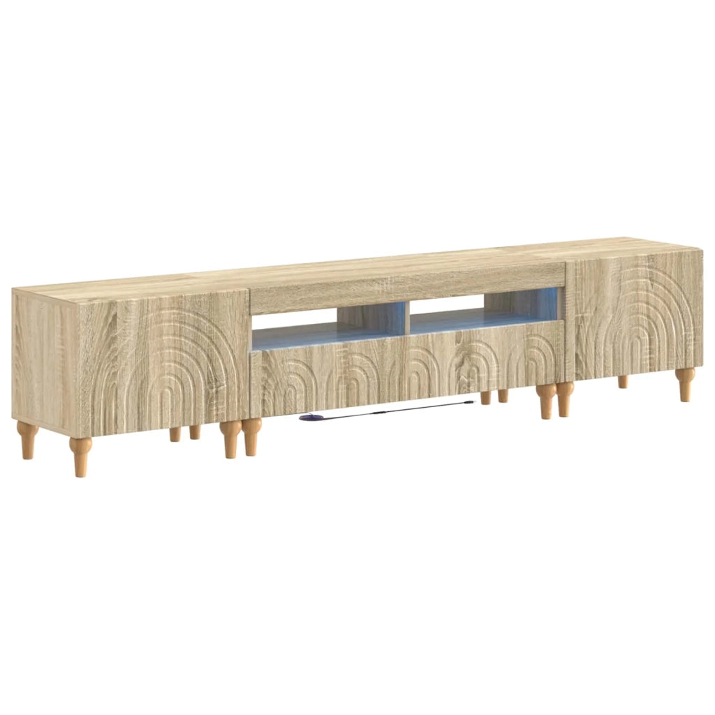Mobile TV LED a 3 pezzi Rovere Sonoma Legno ingegnerizzato 3416497