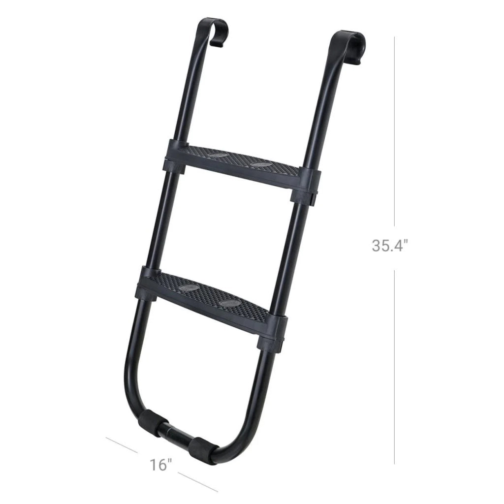 Scala per trampolino antiscivolo altezza 90 cm con struttura in metallo e gradini larghi nera 12_0002068