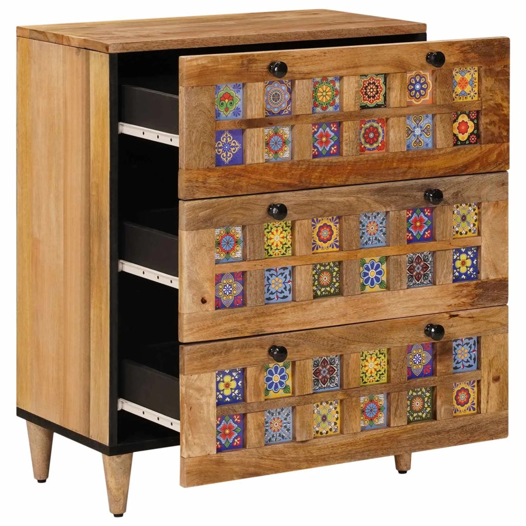 Credenza Naturale 60 x 33 x 75 cm Legno di mango massello 4018263