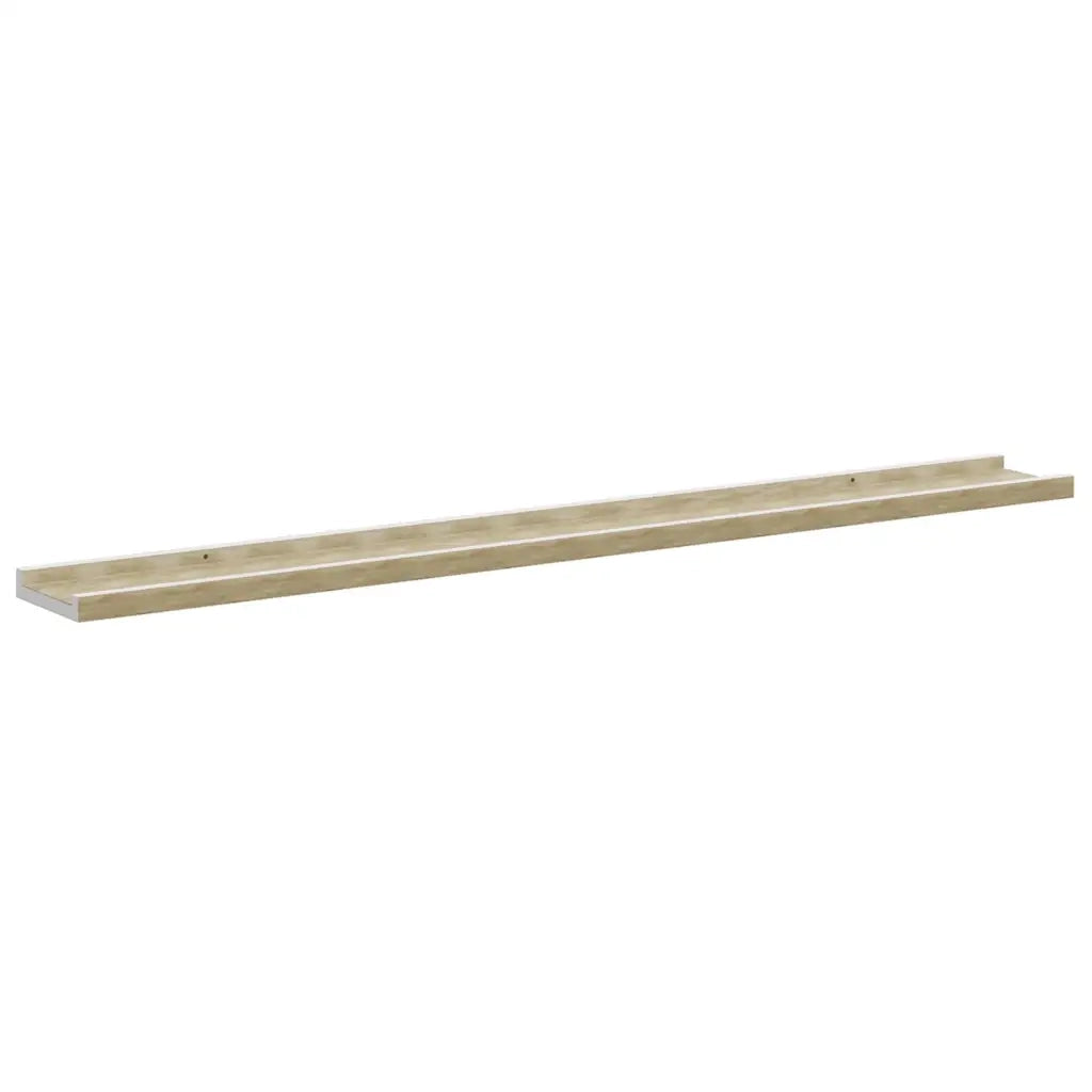 Mensole da Parete 2 pz Bianco e Rovere Sonoma 100x9x3 cm 326692