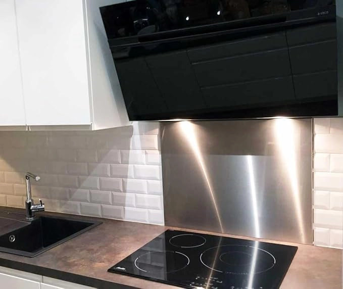 ZOIMANIA - Pannello Paraschizzi - Inox Aisi 304 - Cucina - Profondità 50 Dimensione Paraschizzi: L60 x P50