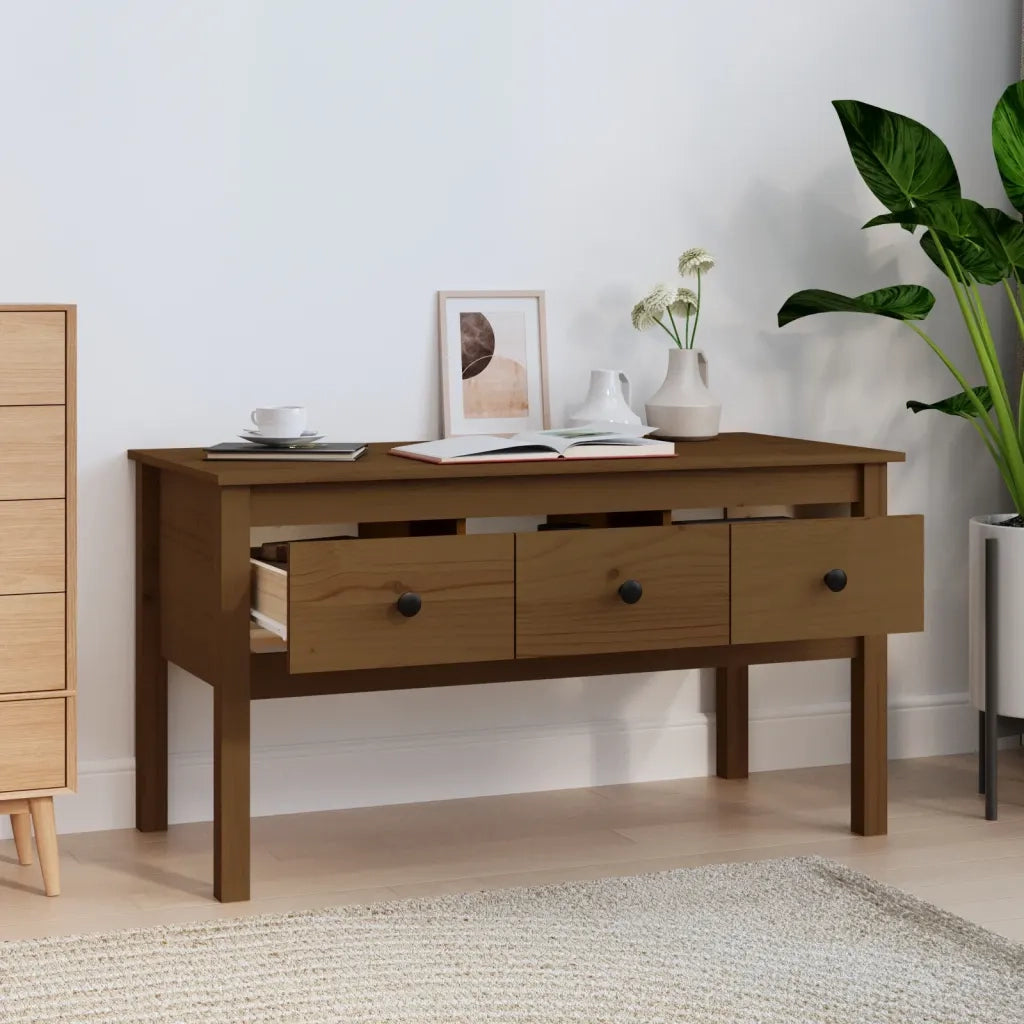 Tavolino da salotto | Tavolino da caff¨¨ | Tavolino da Soggiorno ambra 102x49x55cm in Legno Massello di Pino