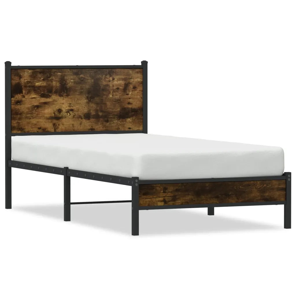 Giroletto senza Materasso-Struttura Letto in Metallo Rovere Fumo 75x190 cm
