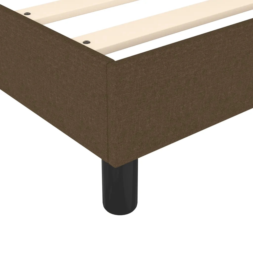 Giroletto a Molle con Materasso-Struttura Letto Marrone Scuro 100x200cm Tessuto 376864