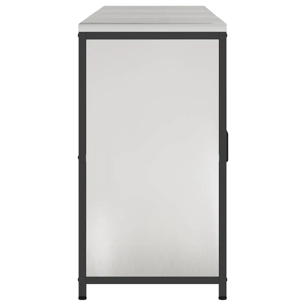 vidaXL Set di Stoccaggio per Cucina 3 pcs Argento 210 x 50 x 92 cm