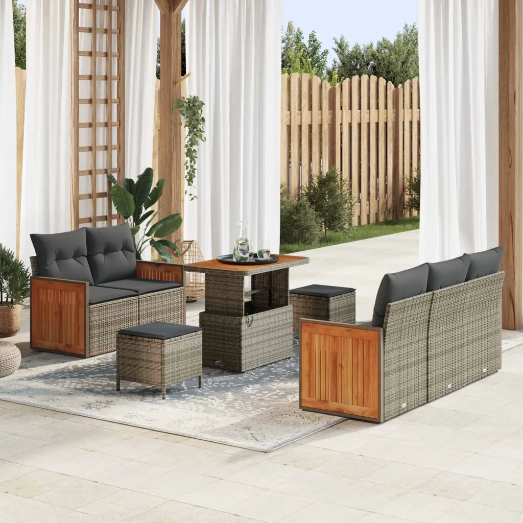 Set Divano da Giardino con cuscino 8 pcs Grigio 3363123