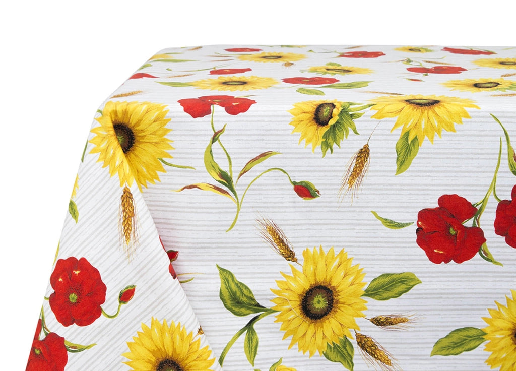 Tovaglia Cucina Copritavolo In 100% Cotone Made Italy Disegno Girasoli RP - 140x180 - Girasoli
