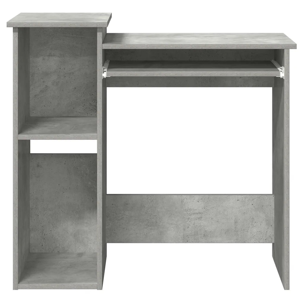 vidaXL Scrivania Mensole Grigio Cemento 84x40x78 cm Legno Multistrato