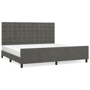 Letto matrimoniale | Letto per adulti | Giroletto senza Materasso Grigio Scuro 200x200 cm Velluto