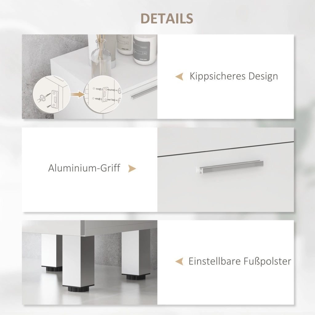 Mobile da bagno con cassetti ¨C zephmum ¨C bianco truciolato 60x30x