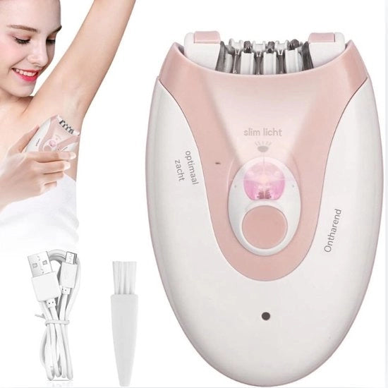 Epilatore per viso - Senza fili - Elettrico - Dispositivo per depilazione viso donna - Con luce LED - Epilatore mini liscio - Per braccio/gamba - Dispositivo per depilazione viso delicato