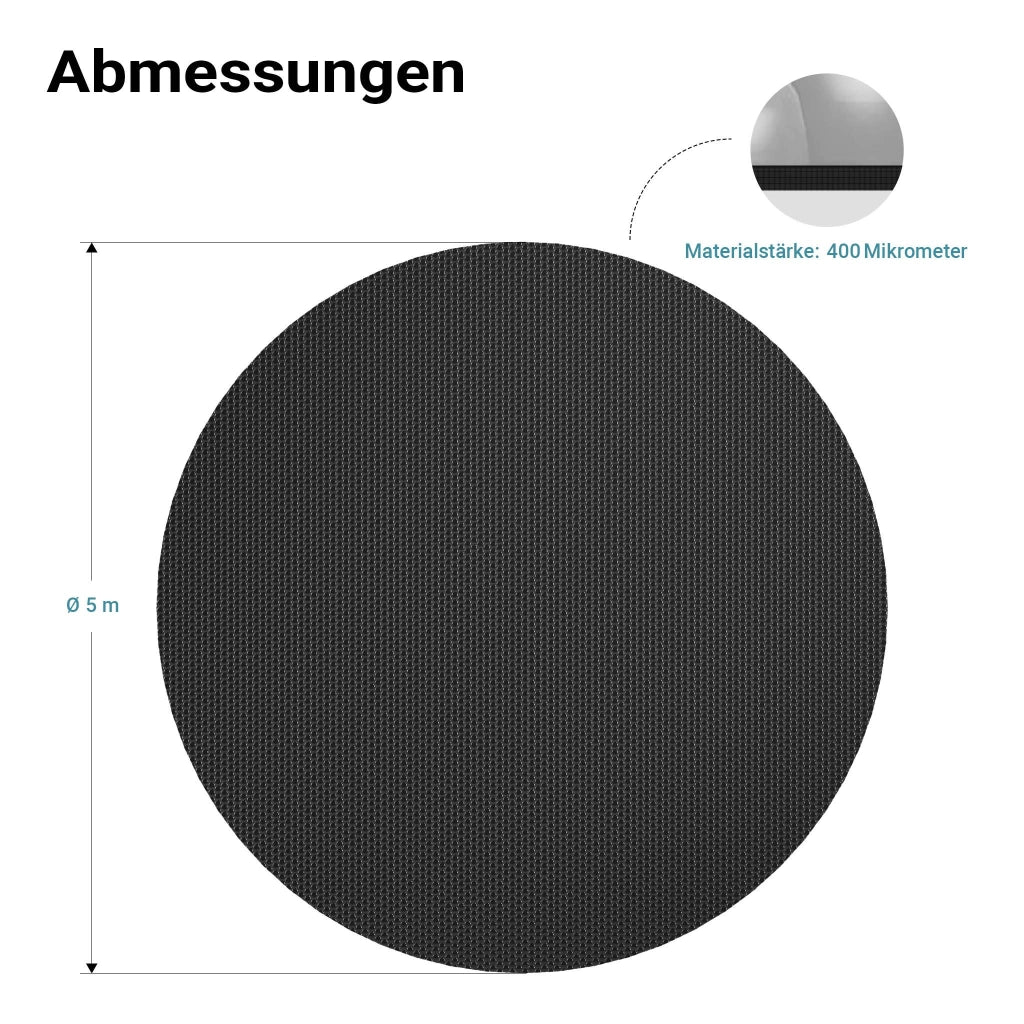 Copertura a bolle d'aria per piscina rotonda Ø 5m nero Protezione isotermica