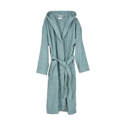 Accappatoio verde 100% cotone taglia M con tasche cappuccio e cintura
