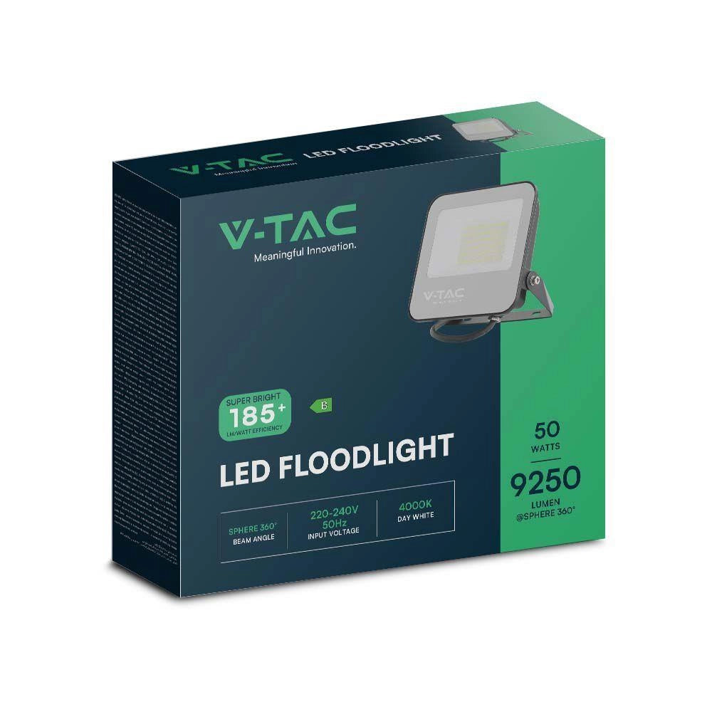 V-TAC Faro LED Esterno 50W 185lm/W 9250lm 6500K Nero
