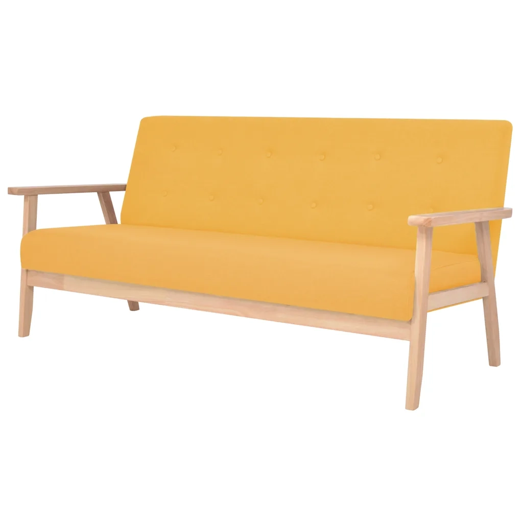 Set di Divano | Divano da soggiorno | Sofa 2 pz in Tessuto Giallo