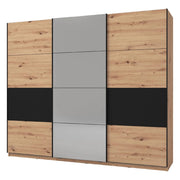 Armadio Camera da Letto Lavenone, Guardaroba Grande Appendiabiti, 262.5x224h cm Marrone Rovere Nodi